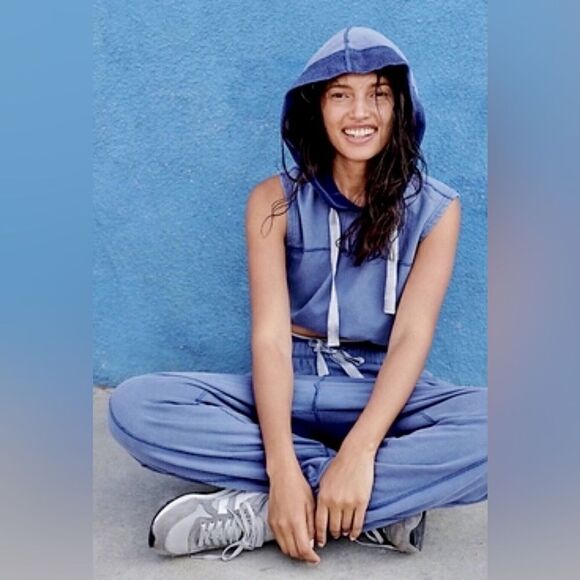 NWT Free People Off The Block PANT HOODIE Set WHITE - Picture 4 of 5